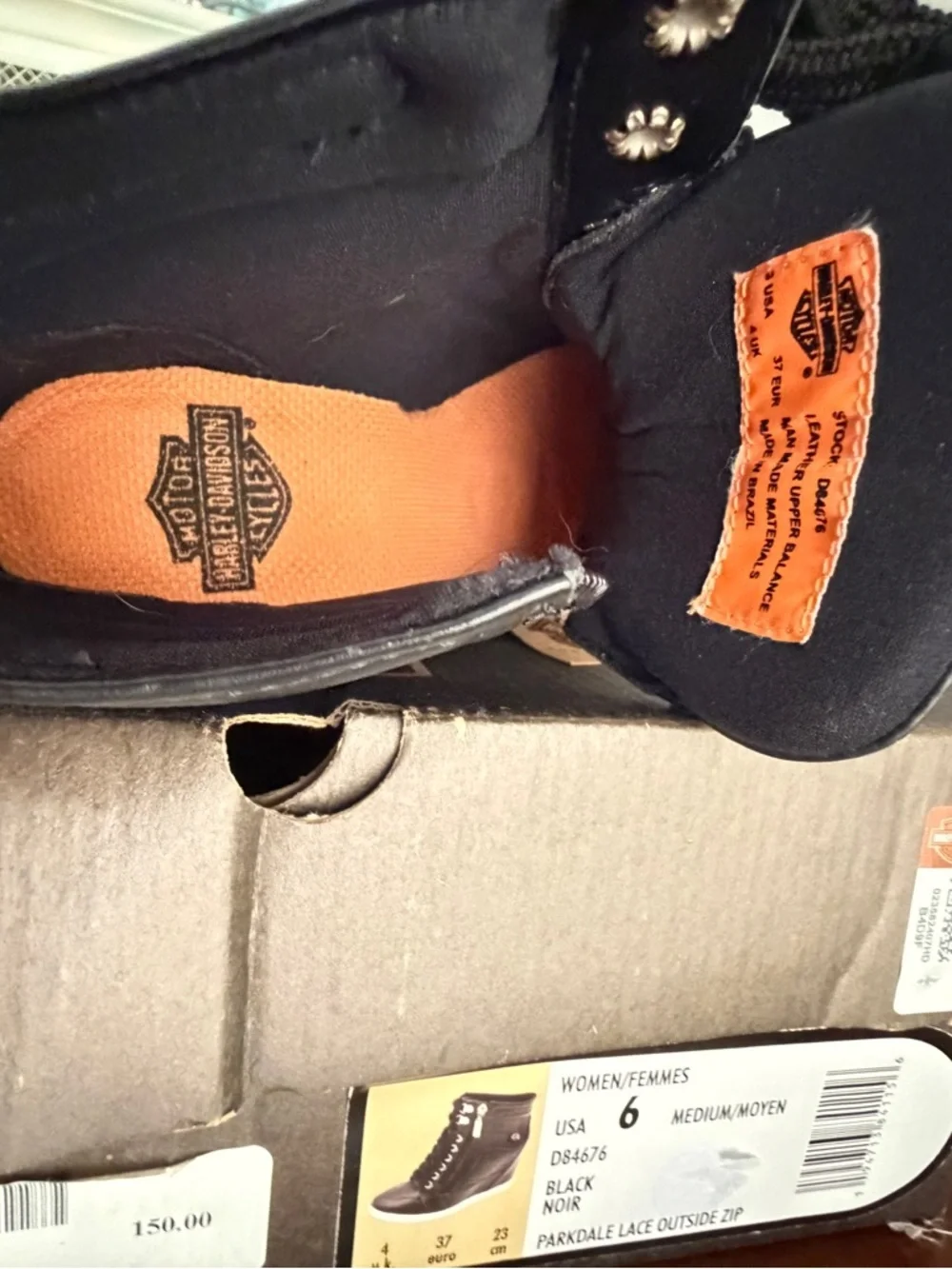Harley-Davidson Black Wedge Ankle Boots